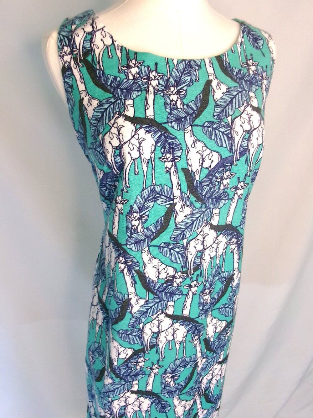 Talbots Giraffe Print Sheath Dress Size 10 Tropical Safari